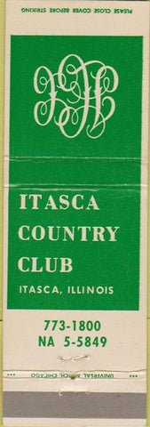 Matchbook Cover - Itasca Country Club Itasca IL