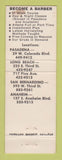 Matchbook Cover - American Barber College Anaheim CA