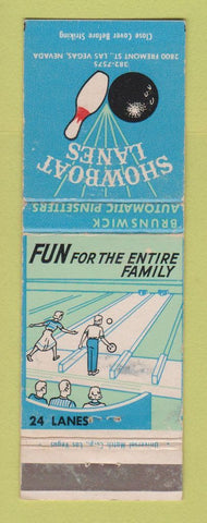 Matchbook Cover - Showboat Lanes Bowling Las Vegas NV WEAR