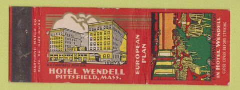 Matchbook Cover - Hotel Wendell Pittsfield MA