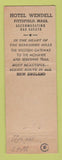 Matchbook Cover - Hotel Wendell Pittsfield MA