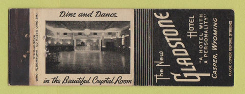 Matchbook Cover - Gladstone Hotel Casper WY