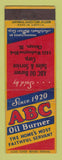 Matchbook Cover - ABC Oil Burner Chicago IL