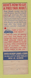 Matchbook Cover - Ever Ready Label Corp New York City Taxi Ride WEAR
