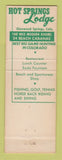 Matchbook Cover - Hot Springs Lodge Glenwood Springs Colorado