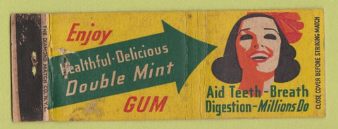 Matchbook Cover - Wrigleys Double Mint Gum girlie WORN