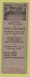 Matchbook Cover - Hotel Roanoke VA Full Length