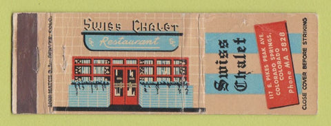 Matchbook Cover - Swiss Chalet Colorado Springs WORN