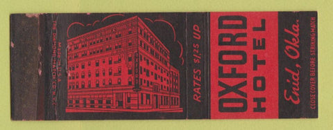 Matchbook Cover - Oxford Hotel Enid OK WEAR