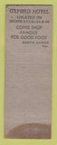 Matchbook Cover - Oxford Hotel Enid OK WEAR