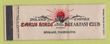 Matchbook Cover - Inalnd Empire Breakfast Club Spokane WA WEAR