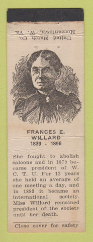 Matchbook Cover - Frances Willard Famous Women WEAR