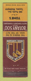 Matchbook Cover - Botany 500 Men's Clothes Tone's Tacoma WA