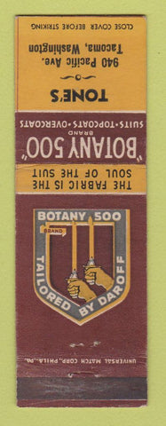 Matchbook Cover - Botany 500 Men's Clothes Tone's Tacoma WA