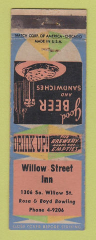 Matchbook Cover - Willow Street Inn WEAR