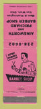 Matchbook Cover - Ainsworth Prichard Barber Shop Van Wert OH