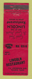 Matchbook Cover - Lincoln Restaurant Toledo OH WEAR