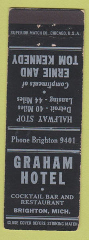Matchbook Cover - Graham Hotel Brighton MI