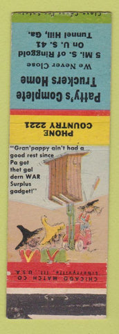 Matchbook Cover - Patty's Truckers Home Tunnel Hill GA hillbilly