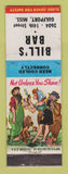 Matchbook Cover - Bill's Bar Gulfport MS hillbilly
