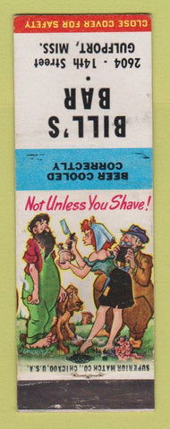Matchbook Cover - Bill's Bar Gulfport MS hillbilly