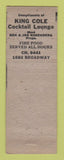 Matchbook Cover - King Cole Cocktail Lounge pinup WEAR