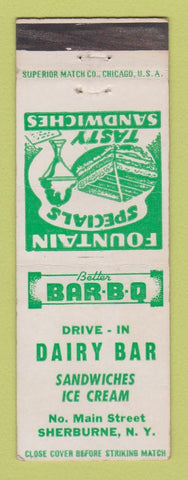 Matchbook Cover - Drive In Dairy Bar Sherburne NY