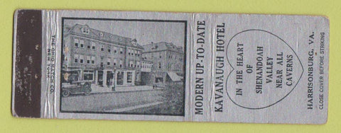 Matchbook Cover - Kavanaugh Hotel Harrisonburg VA