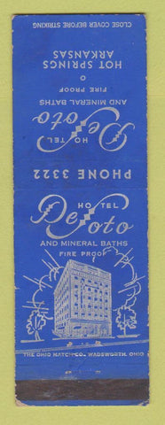 Matchbook Cover - Hotel Desoto Hot Springs AR WEAR