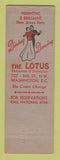 Matchbook Cover - Lotus Chinese Restaurant Washington DC