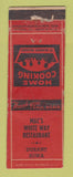Matchbook Cover - Mac's White Way Restaurant Durant IA WORN