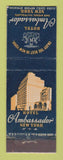 Matchbook Cover - Hotel Ambassador New York City