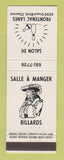 Matchbook Cover - Frontenac Lanes Bowling Billiards QC