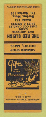 Matchbook Cover - Red Sleigh Gift Shop Antiques Norton MA