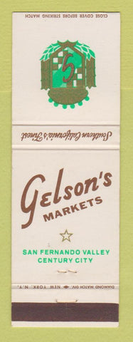 Matchbook Cover - Gelson's Market Century City CA