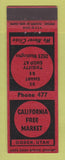 Matchbook Cover - California Free Market Ogden UT