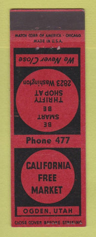 Matchbook Cover - California Free Market Ogden UT