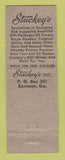 Matchbook Cover - Stuckey's Pecan Candy Eastman GA
