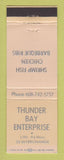 Matchbook Cover - Thunder Bay Enterprise WEAR