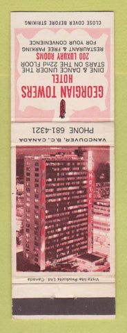 Matchbook Cover - Georgian Towers Hotel Vancouver BC