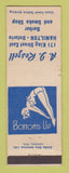 Matchbook Cover - AI Roszell Barber Shop Hamilton ON Girlie