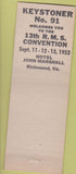 Matchbook Cover - Amy Smith Millers Auto Supply Harrisburg PA