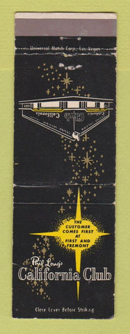 Matchbook Cover - Phil Long's California Club casino Las Vegas NV WEAR