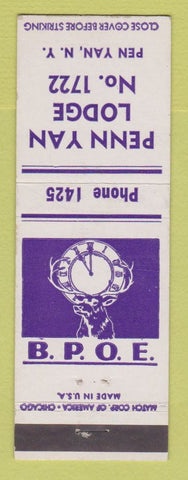 Matchbook Cover - Elks Lodge Pen Yan NY