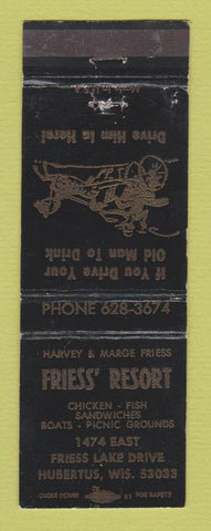 Matchbook Cover - Friess Resort Hubertus WI WEAR