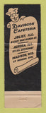 Matchbook Cover - Davidson Cafeteria Joliet Aurora IL Madison WI