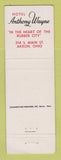 Matchbook Cover - Hotel Anthony Wayne Akron OH