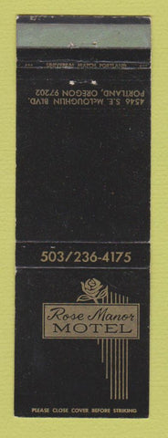 Matchbook Cover - Rose Manor Motel Portland OR WEAR
