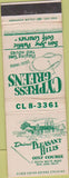 Matchbook Cover - Cypress Greens Golf Course San Jose CA