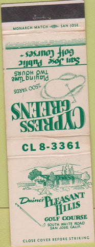 Matchbook Cover - Cypress Greens Golf Course San Jose CA